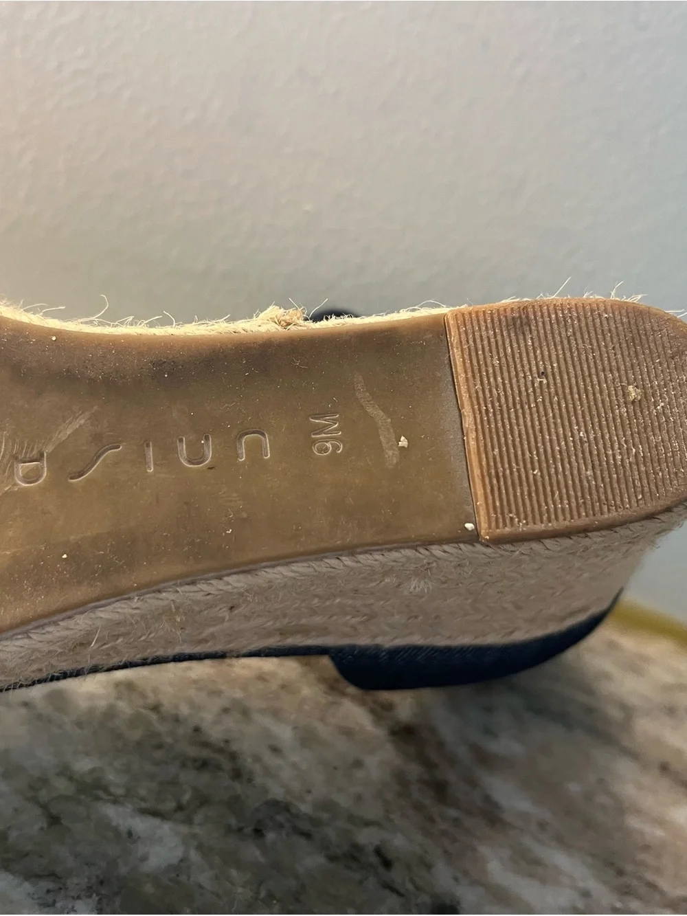 UNISA Blue Denim Espadrilles Med Heel Ankle Strap Size 9 MINT Ankle Strap